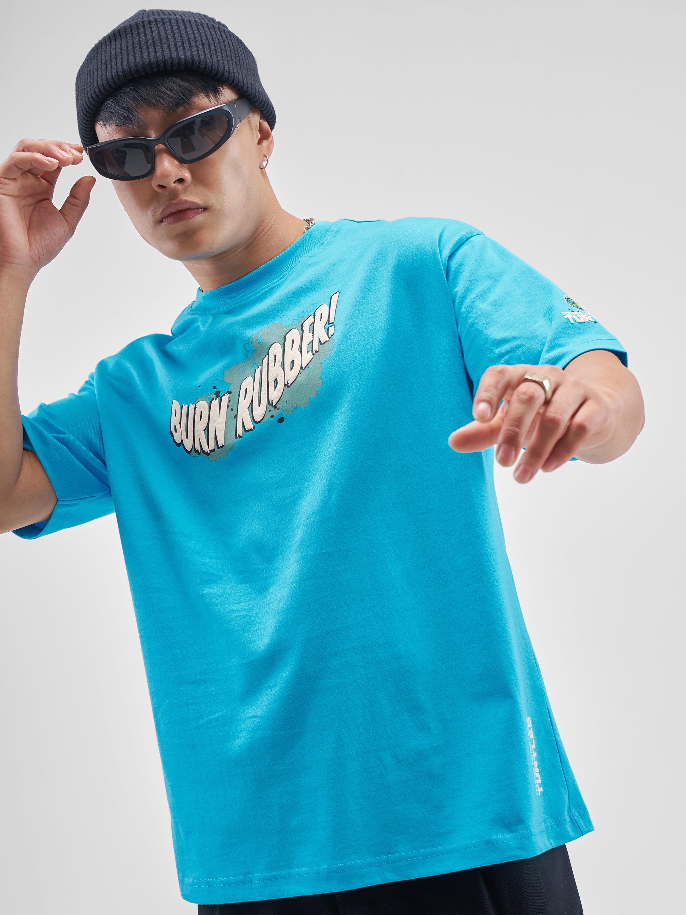 Highlander Men Turquoise Ninja Turtles Printed Round Neck T-Shirt - Turquoise - Image 2