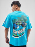 Highlander Men Turquoise Ninja Turtles Printed Round Neck T-Shirt - Turquoise - Image 1