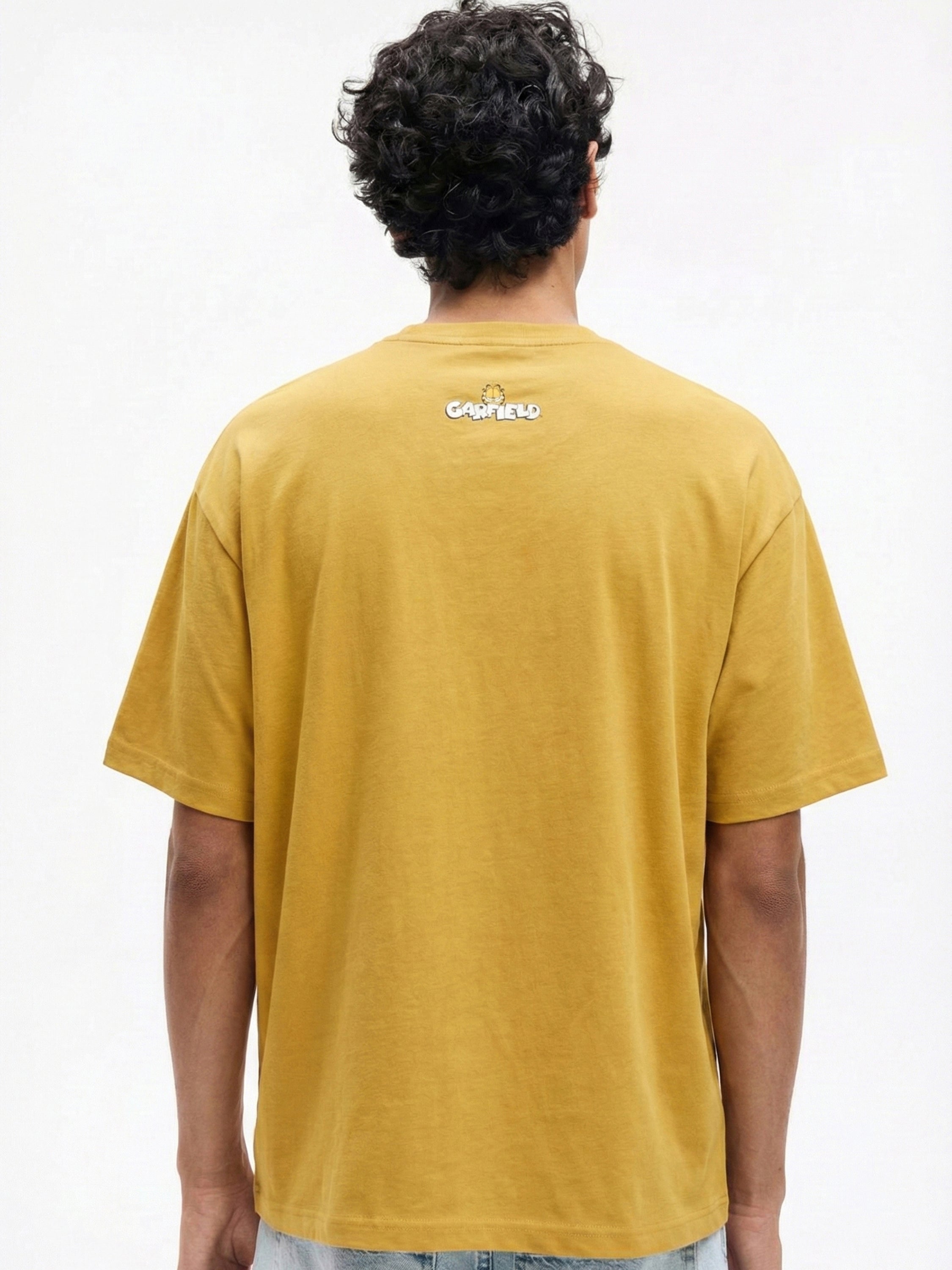 Highlander Men Mustard Garfield Printed Round Neck T-Shirt - Mustard - Image 5