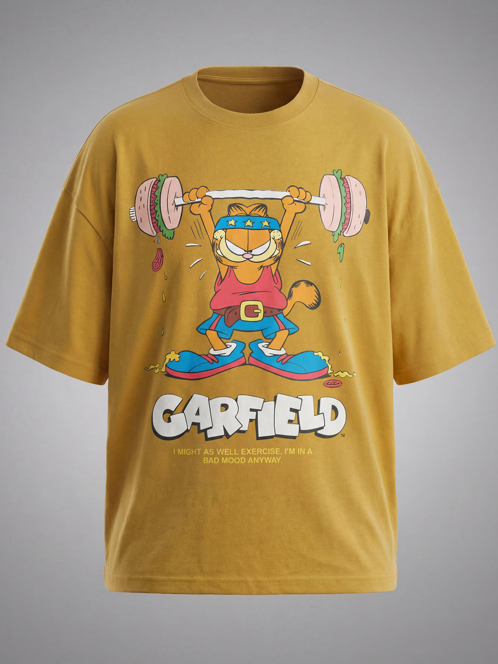 Highlander Men Mustard Garfield Printed Round Neck T-Shirt - Mustard - Image 8