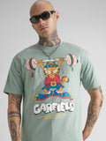 Highlander Men Green Garfield Printed Round Neck T-Shirt - Green - Image 1