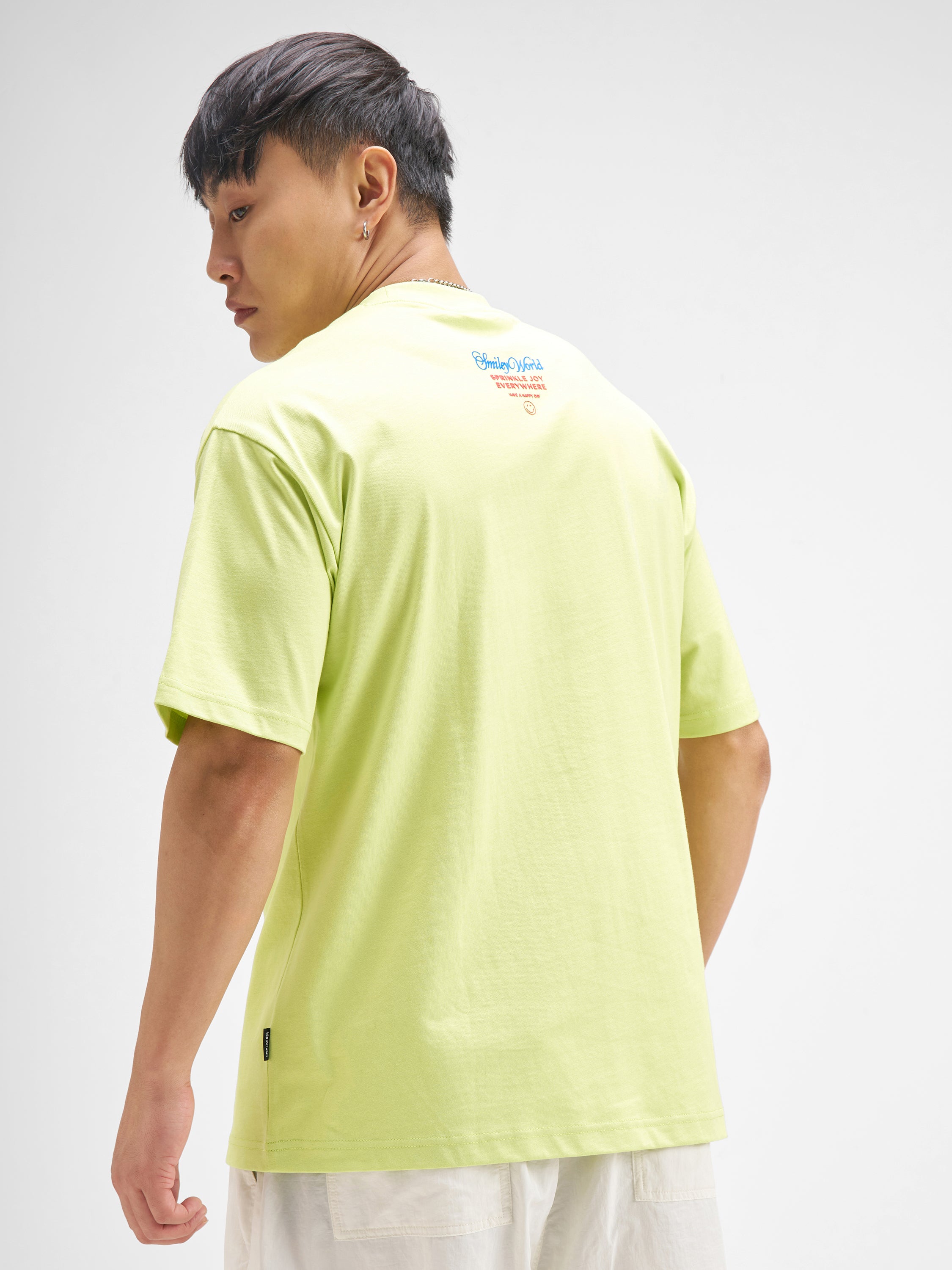 Highlander Men Green SmileyWorld® Printed Round Neck T-Shirt - Green - Image 3