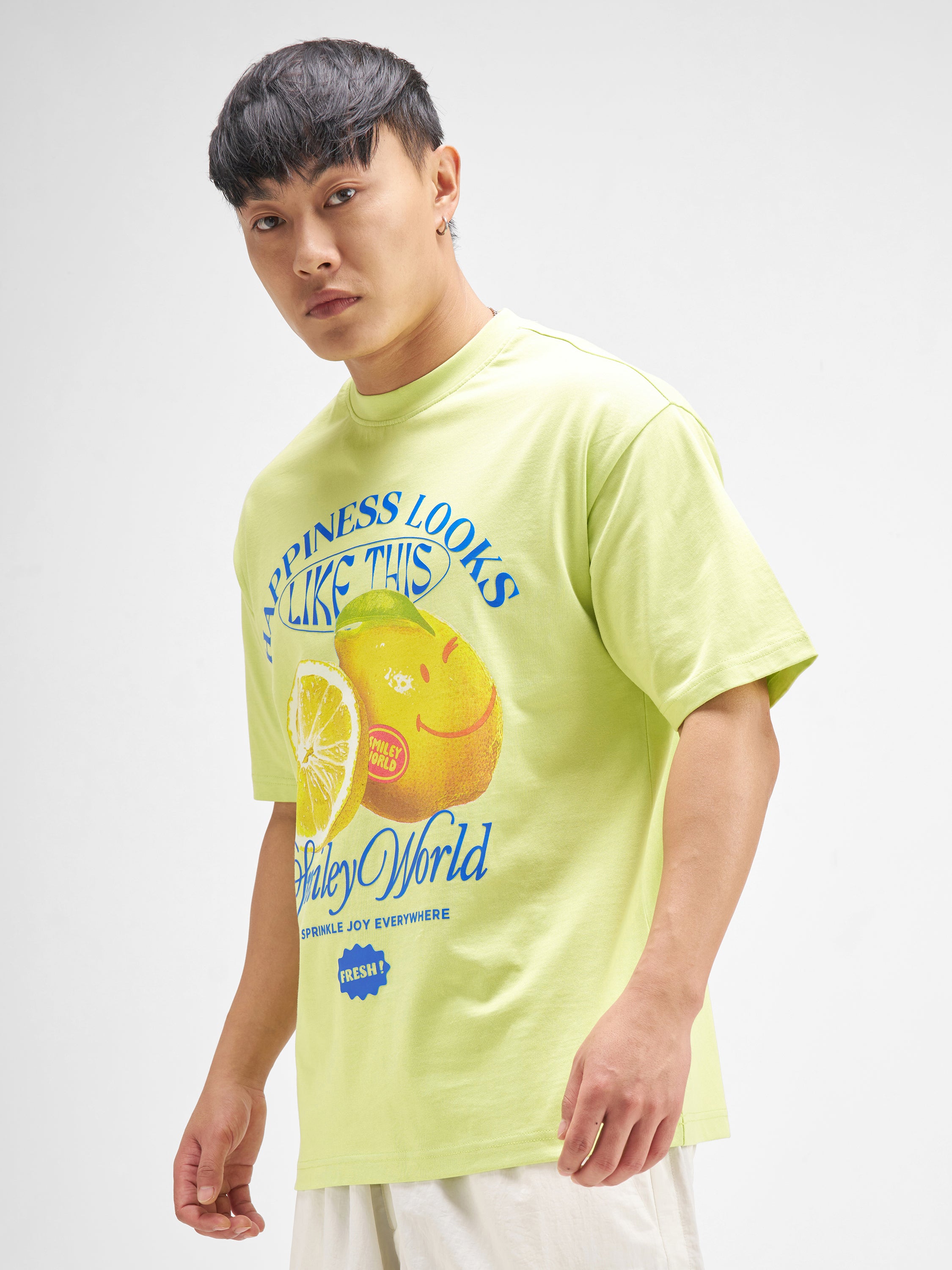 Highlander Men Green SmileyWorld® Printed Round Neck T-Shirt - Green - Image 4