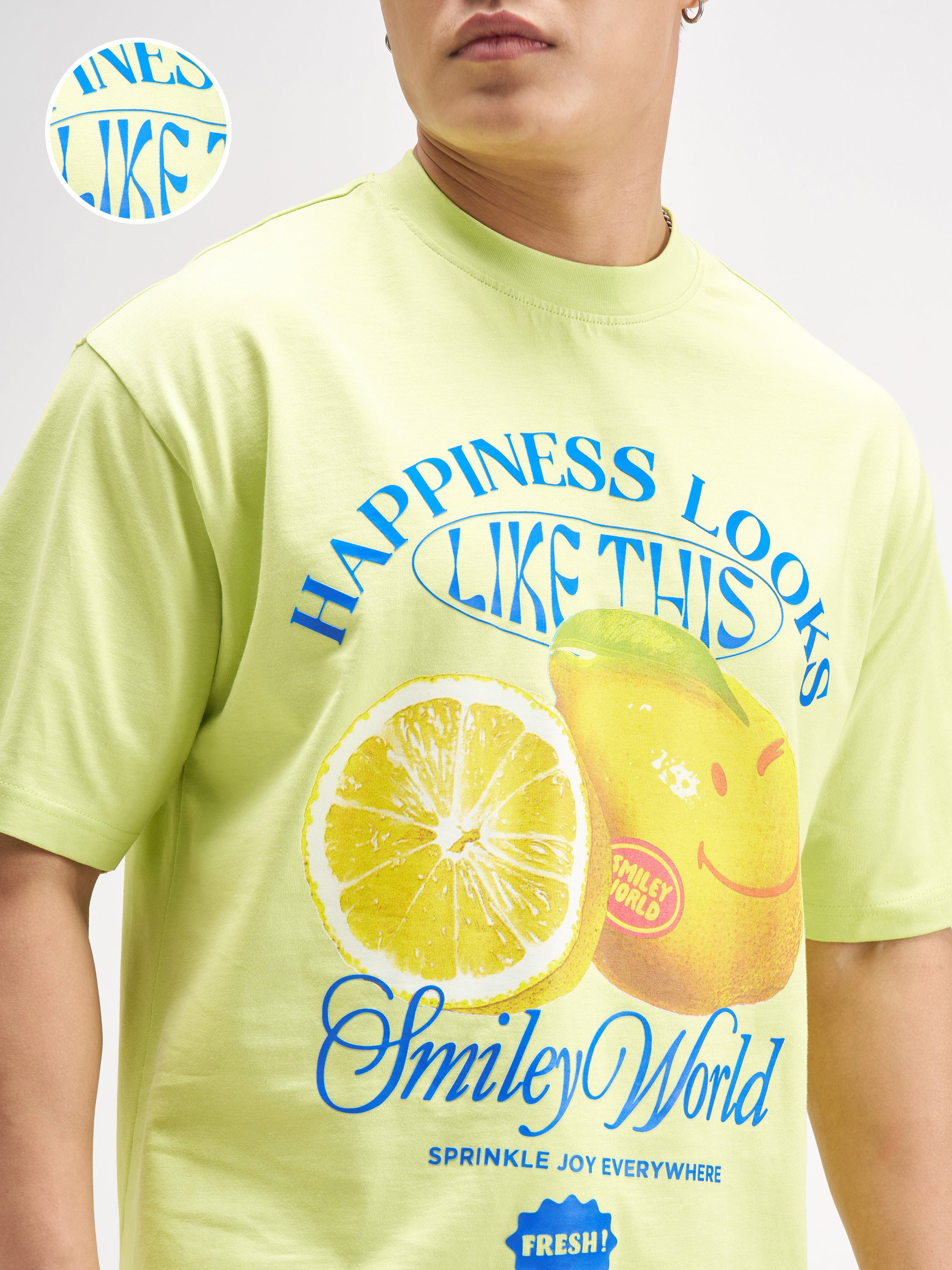 Highlander Men Green SmileyWorld® Printed Round Neck T-Shirt - Green - Image 5