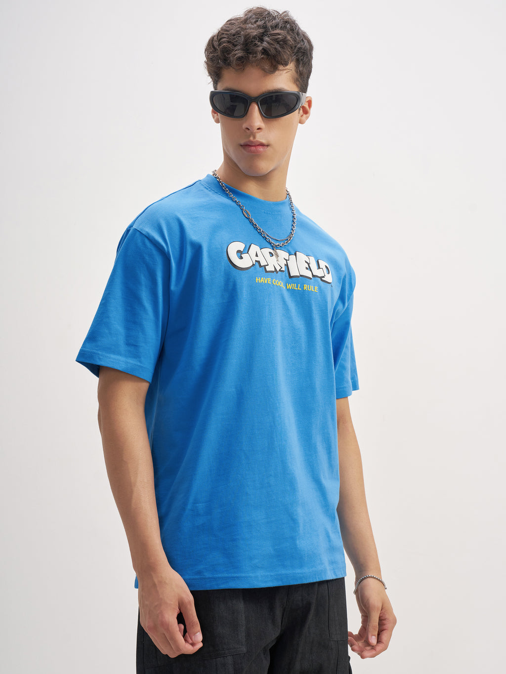 Highlander Men Blue Garfield Printed Round Neck T-Shirt - Blue - Image 6