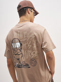 Highlander Men Pink Garfield Printed Round Neck T-Shirt - Pink - Image 1