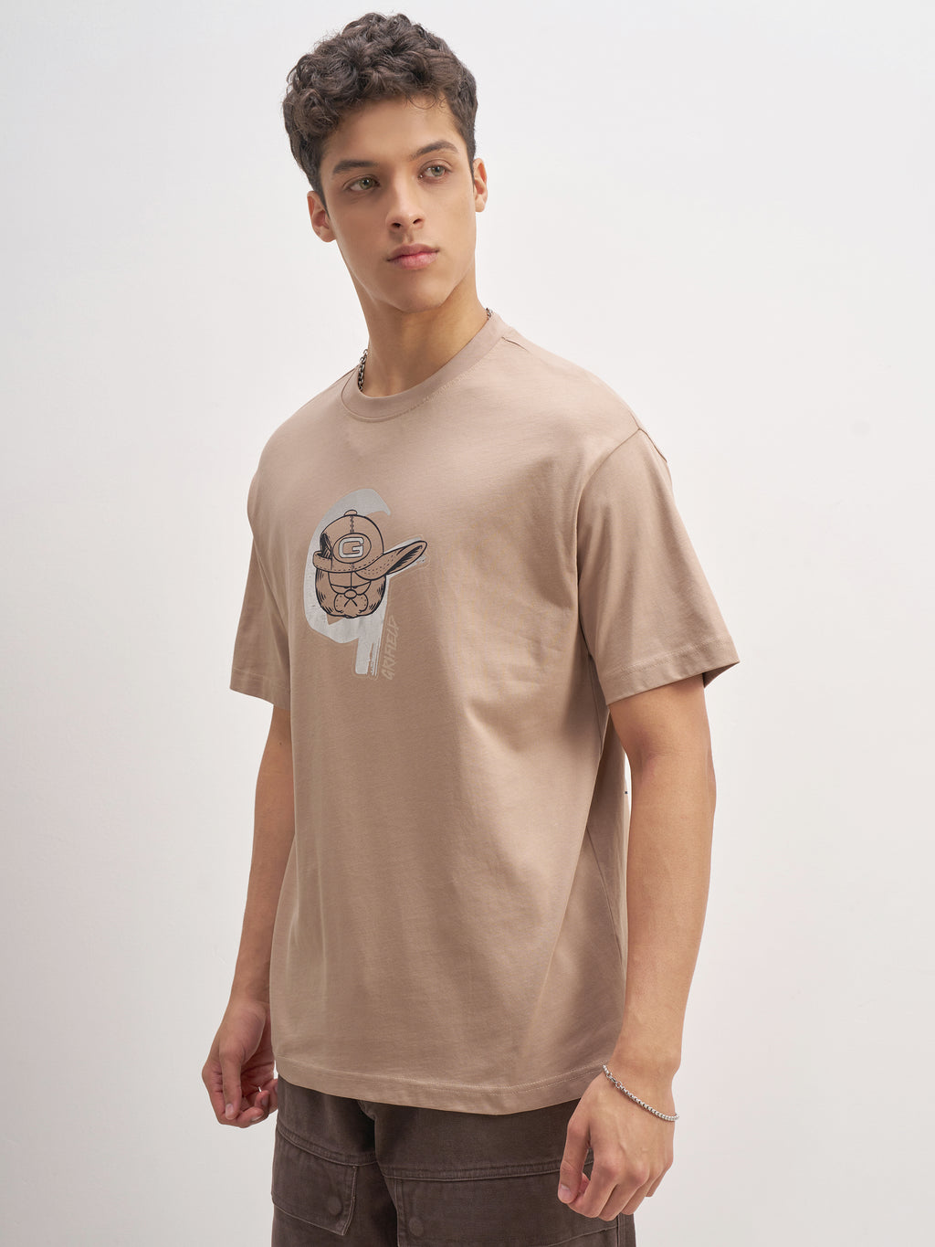 Highlander Men Pink Garfield Printed Round Neck T-Shirt - Pink - Image 4