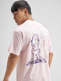 Highlander Men Pink Garfield Printed Round Neck T-Shirt - Pink - Image 1