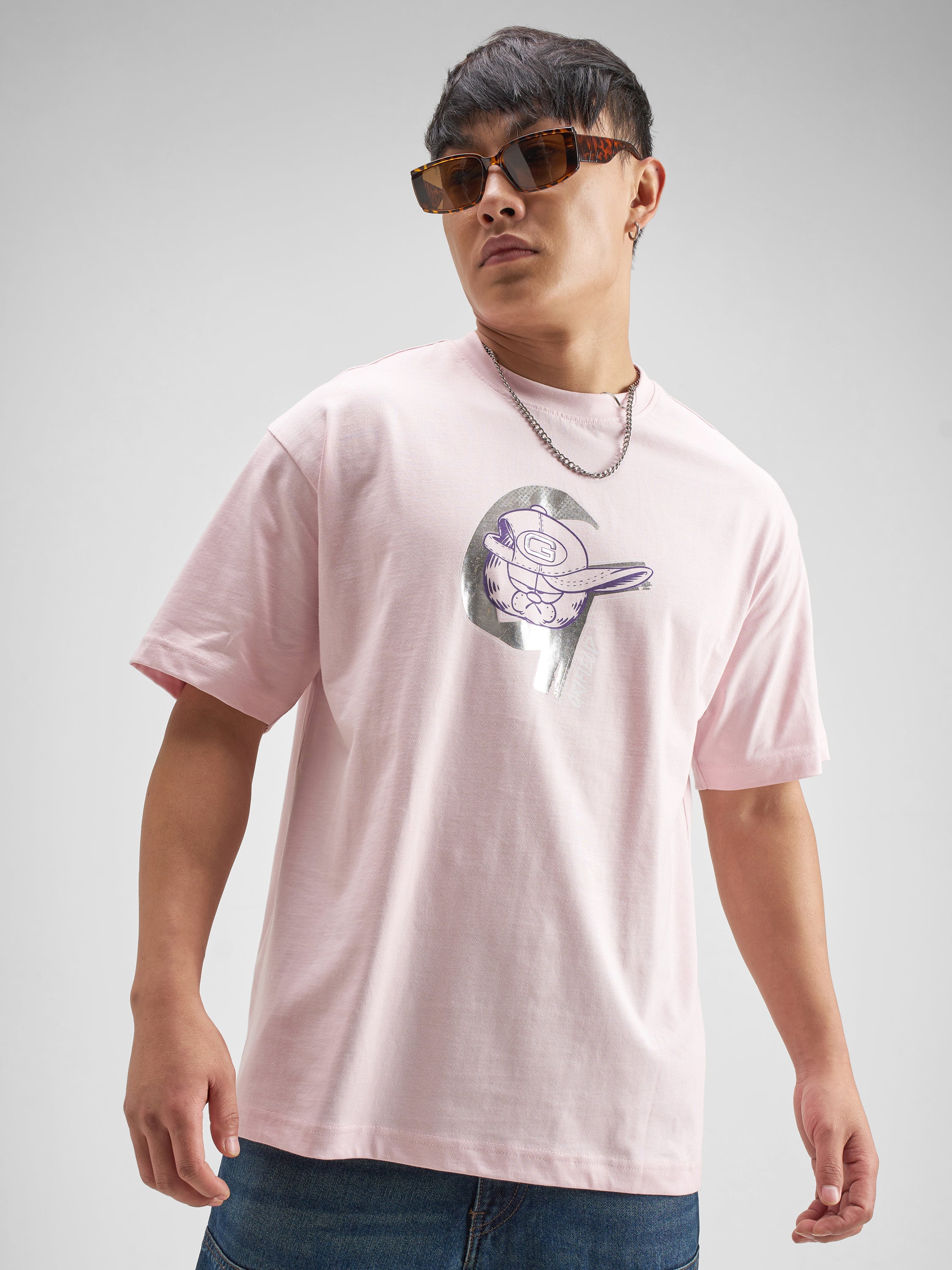 Highlander Men Pink Garfield Printed Round Neck T-Shirt - Pink - Image 3
