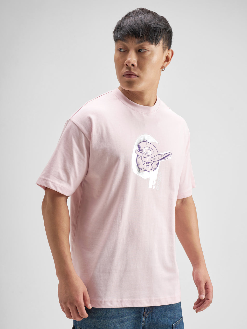 Highlander Men Pink Garfield Printed Round Neck T-Shirt - Pink - Image 6