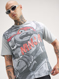 Highlander Men Grey Ninja Turtles Printed Round Neck T-Shirt - Grey - Image 1