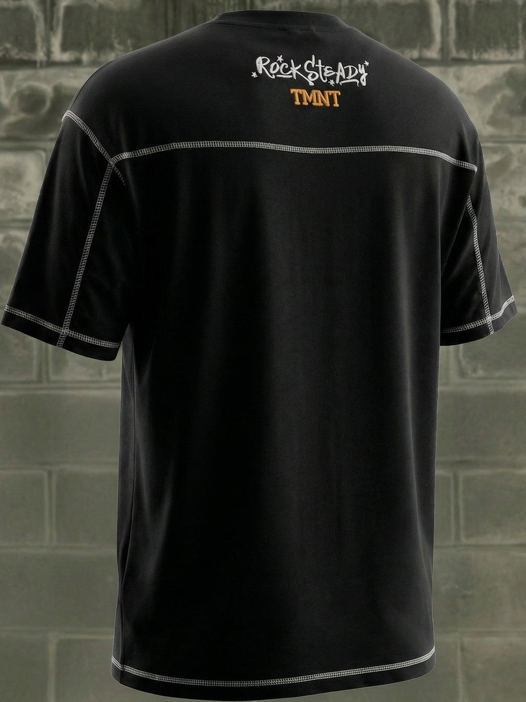 Highlander Men Black Ninja Turtles Embroidered Round Neck T-Shirt - Black - Image 7