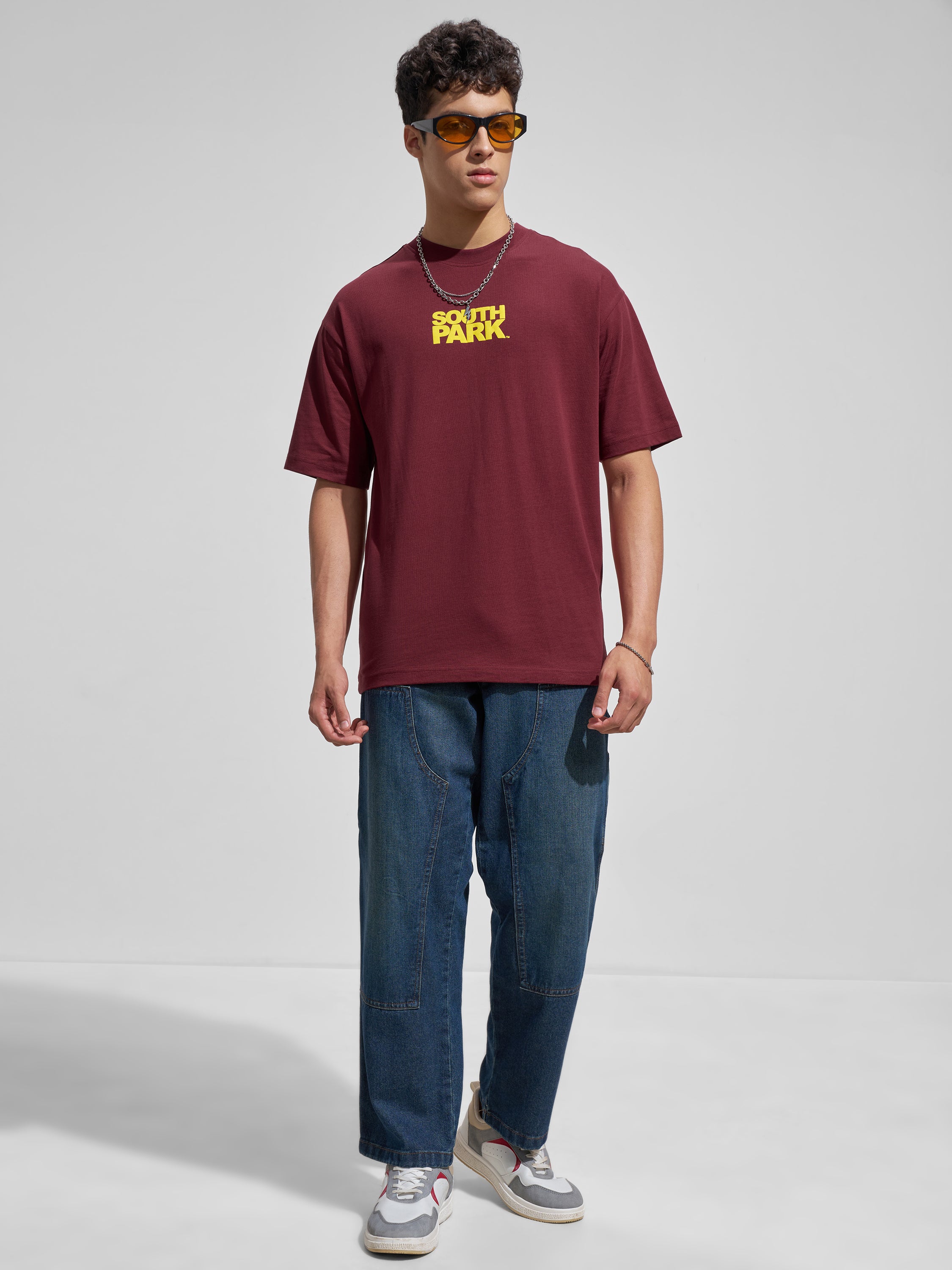 Highlander Men Maroon South Park Printed Round Neck T-Shirt