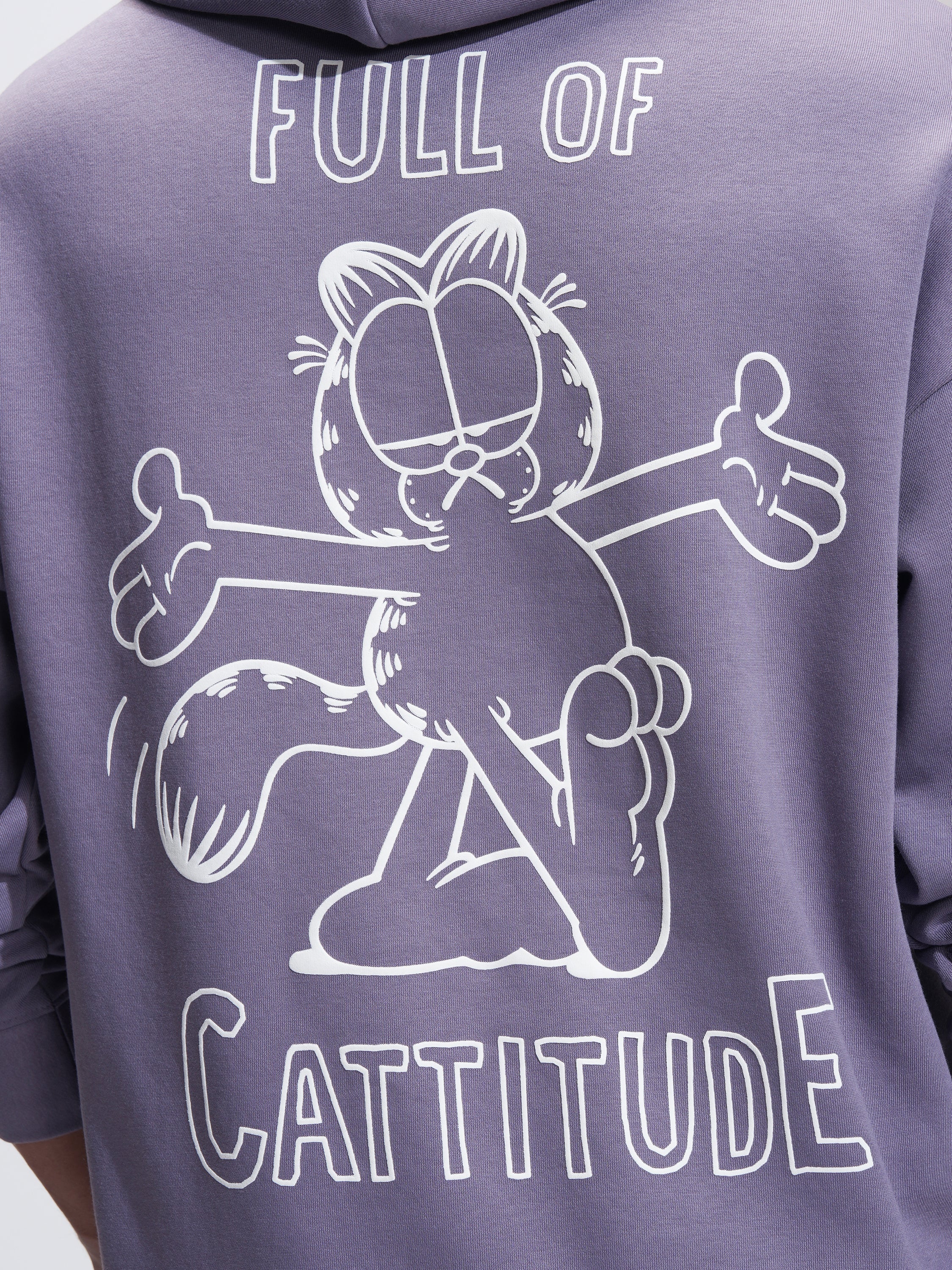 Highlander Men Purple Garfield Hooded Pullover Sweatshirt - Purple - Image 7