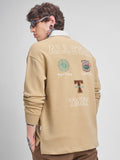 Highlander Men Brown Ninja Turtles Shirt Collar Pullover Sweatshirt - Brown - Image 1