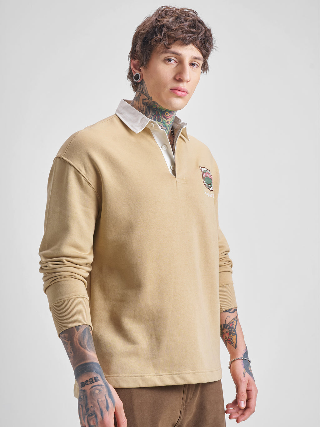 Highlander Men Brown Ninja Turtles Shirt Collar Pullover Sweatshirt - Brown - Image 6