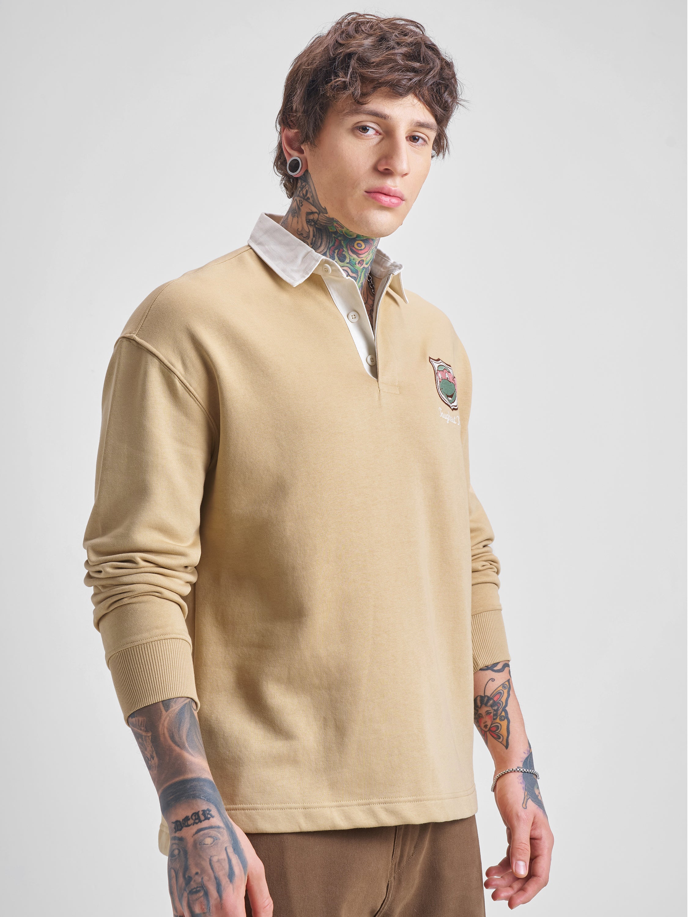 Highlander Men Brown Ninja Turtles Shirt Collar Pullover Sweatshirt - Brown - Image 6