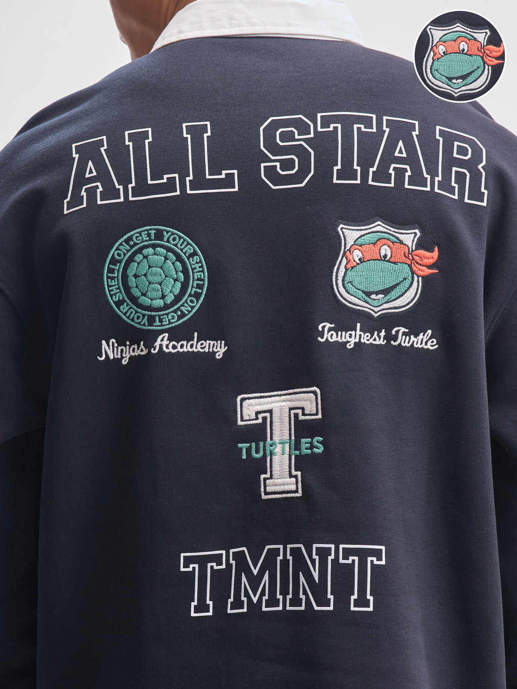 Highlander Men Black Ninja Turtles Shirt Collar Pullover Sweatshirt - Black - Image 5