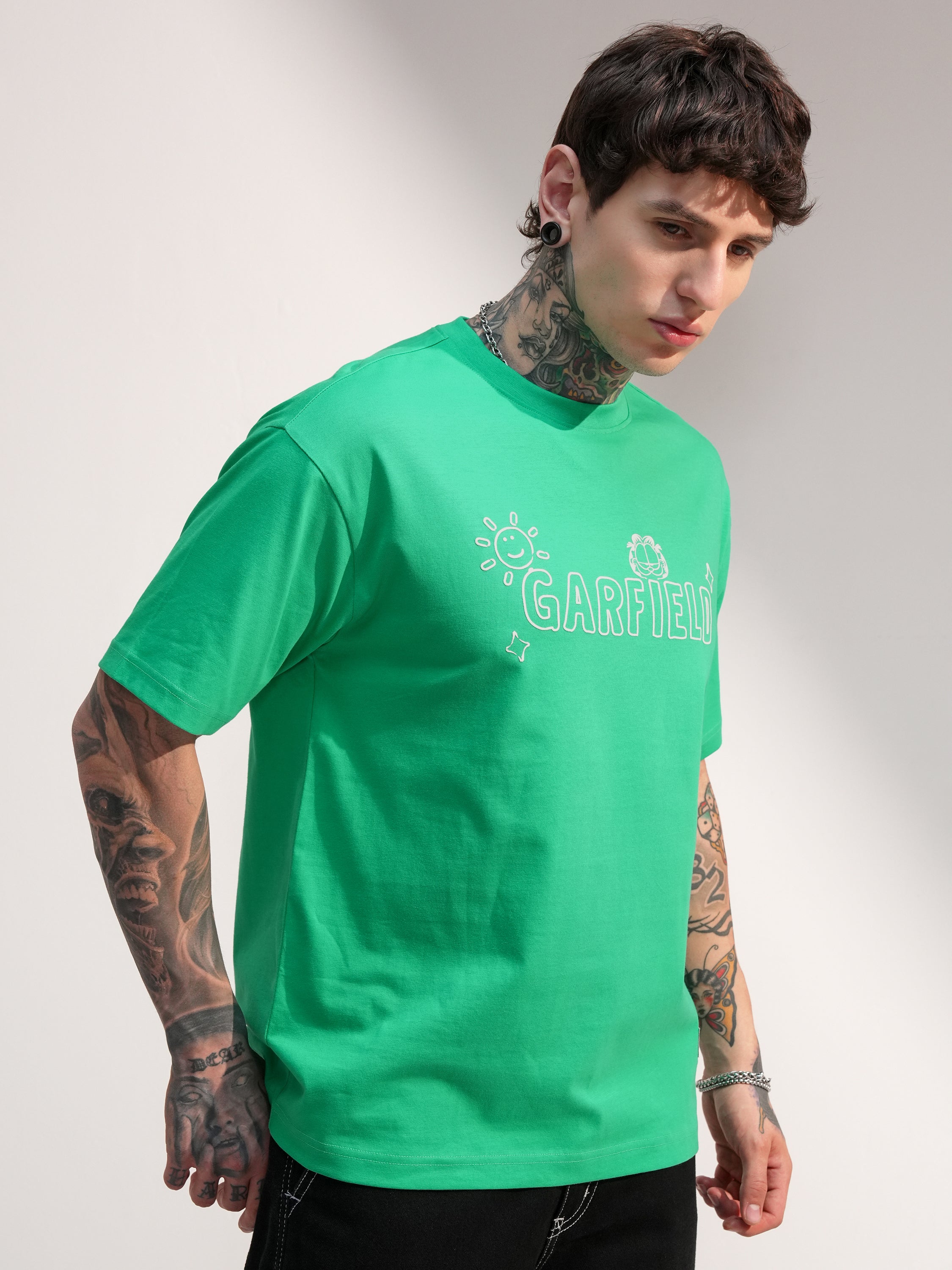 Highlander Men Green Garfield Printed Round Neck T-Shirt - Green - Image 6