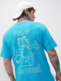 Highlander Men Blue Garfield Printed Round Neck T-Shirt - Blue - Image 1