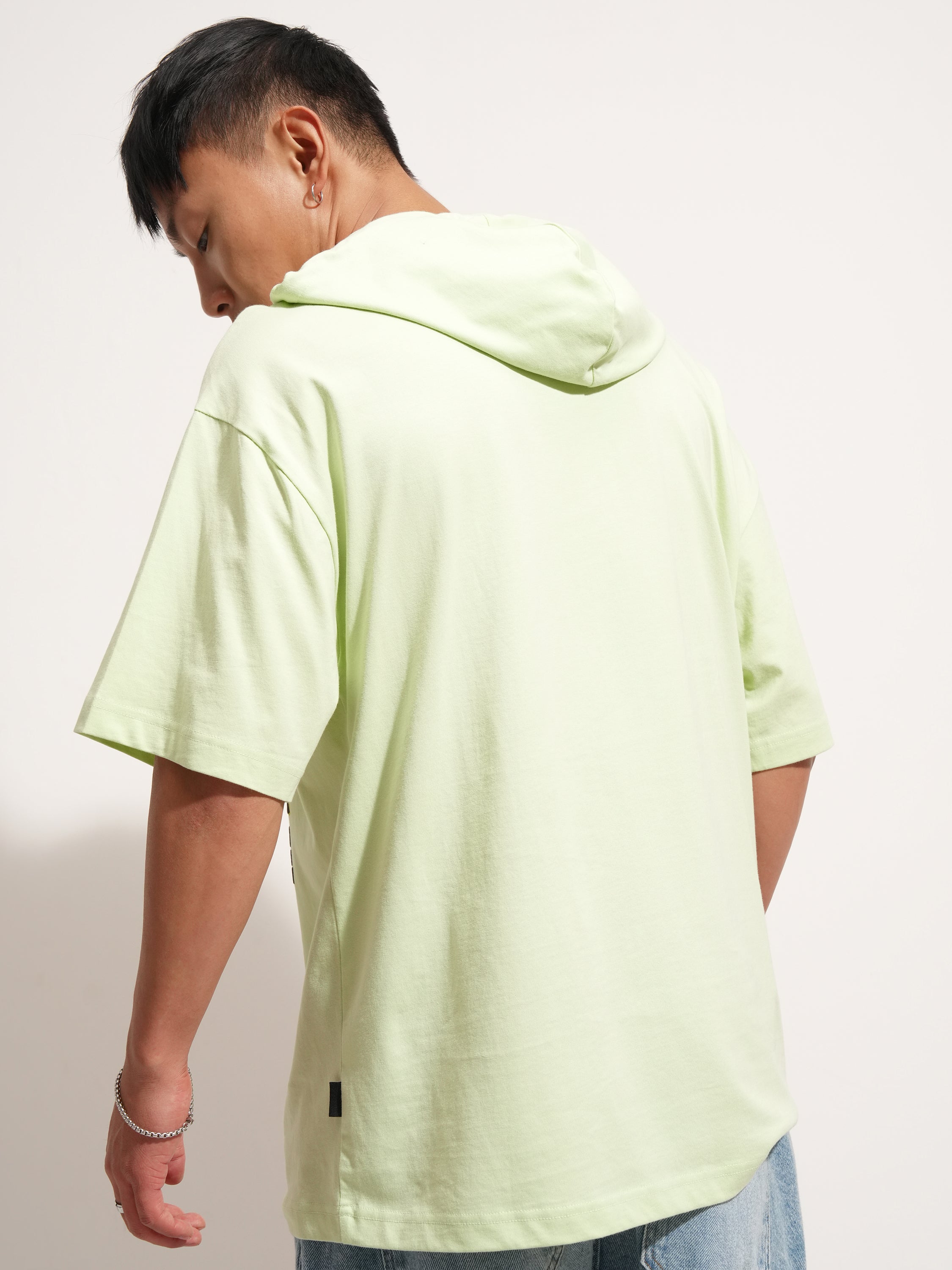 Highlander Men Green Ninja Turtles Printed Hood Oversized Fit T-Shirt - Green - Image 3