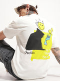 Highlander Men Off White SmileyWorldÂ® Printed Round Neck Oversized Fit T-Shirt - Off White - Image 1
