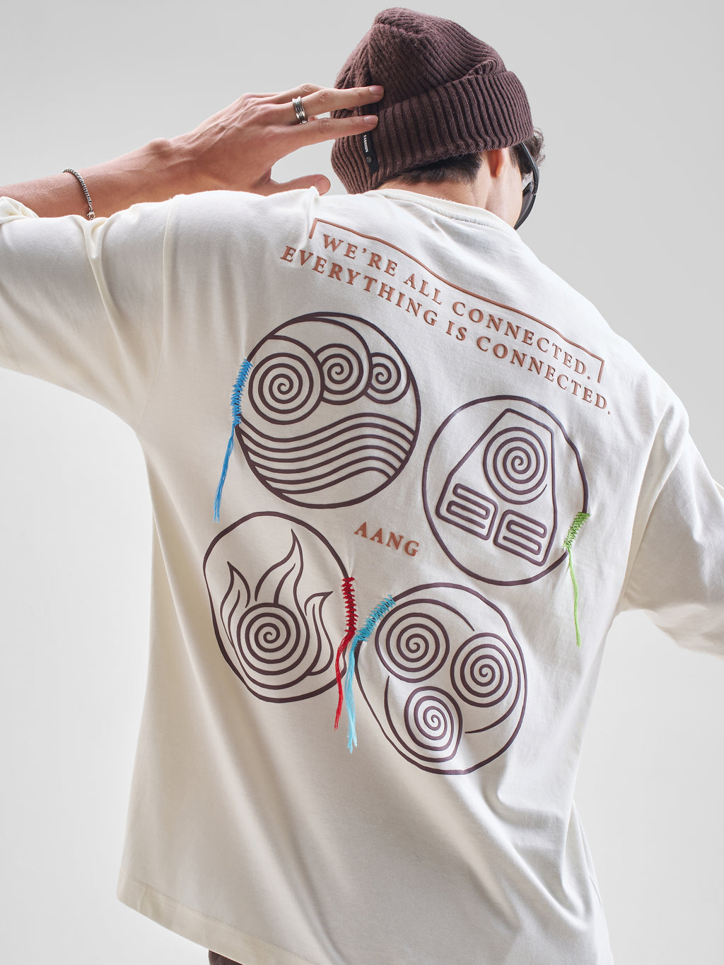 Highlander Men Off White Avatar Printed Round Neck Oversized Fit T-Shirt - Off White - Image 1