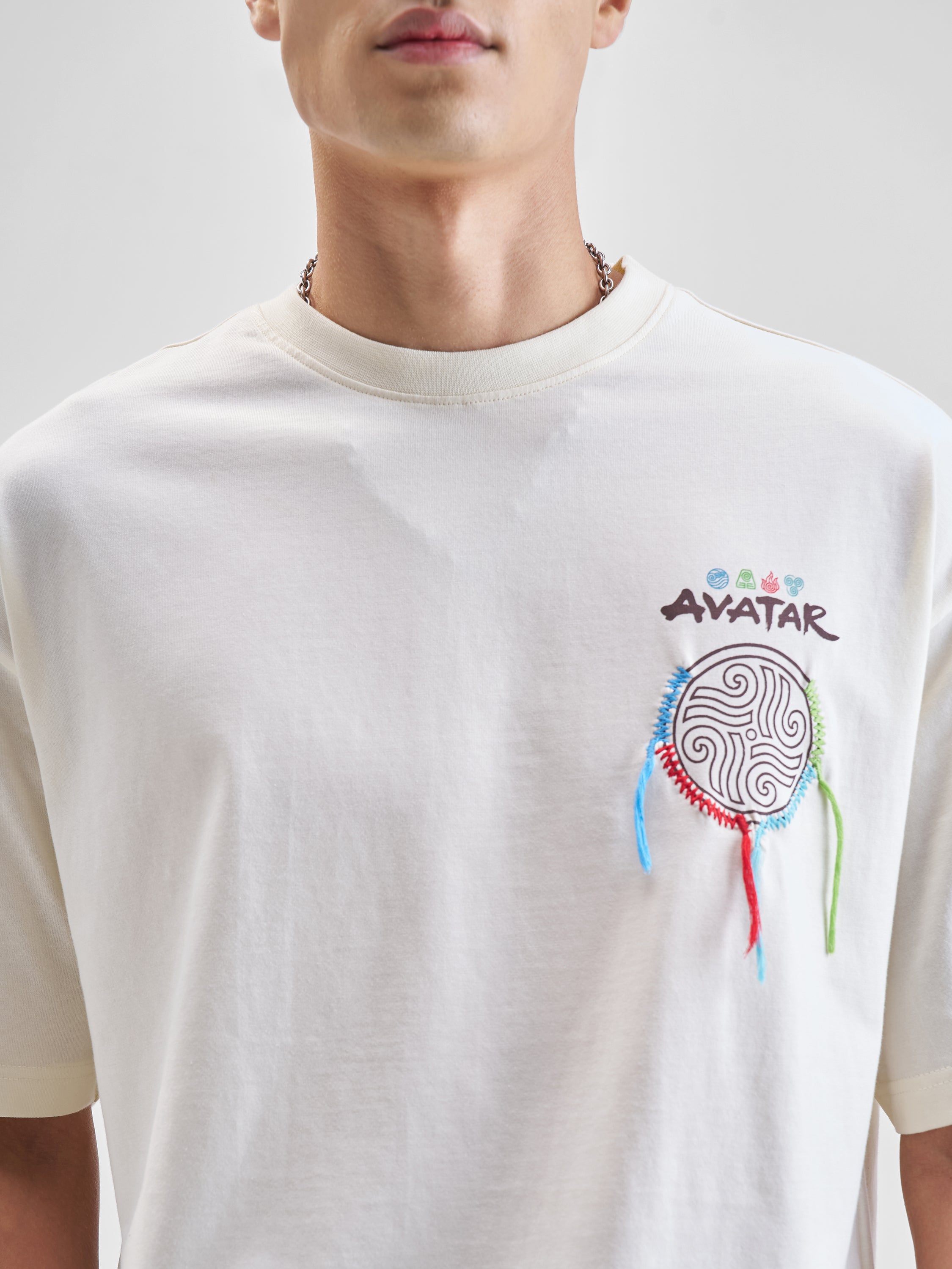 Highlander Men Off White Avatar Printed Round Neck Oversized Fit T-Shirt - Off White - Image 7