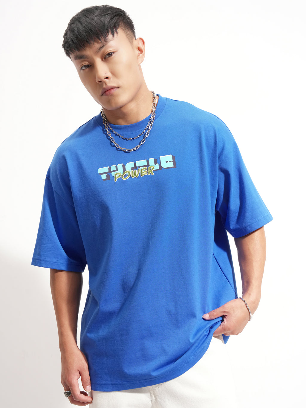 Highlander Men Blue Ninja Turtles Printed Round Neck Oversized Fit T-Shirt - Blue - Image 3