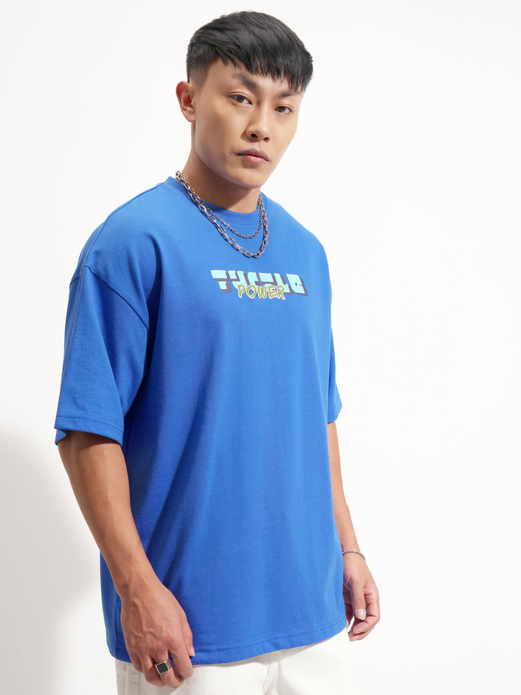 Highlander Men Blue Ninja Turtles Printed Round Neck Oversized Fit T-Shirt - Blue - Image 6