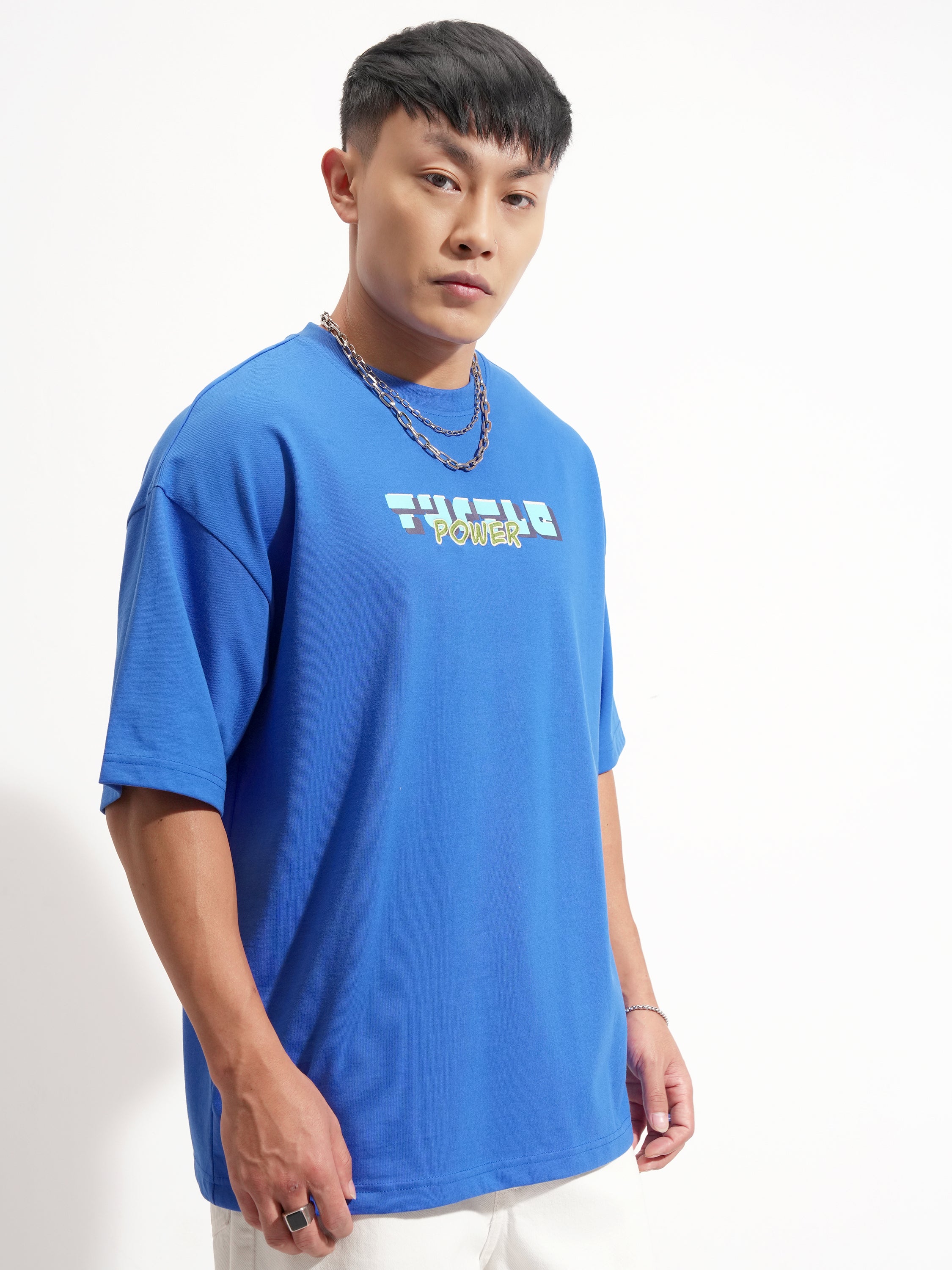 Highlander Men Blue Ninja Turtles Printed Round Neck Oversized Fit T-Shirt - Blue - Image 6