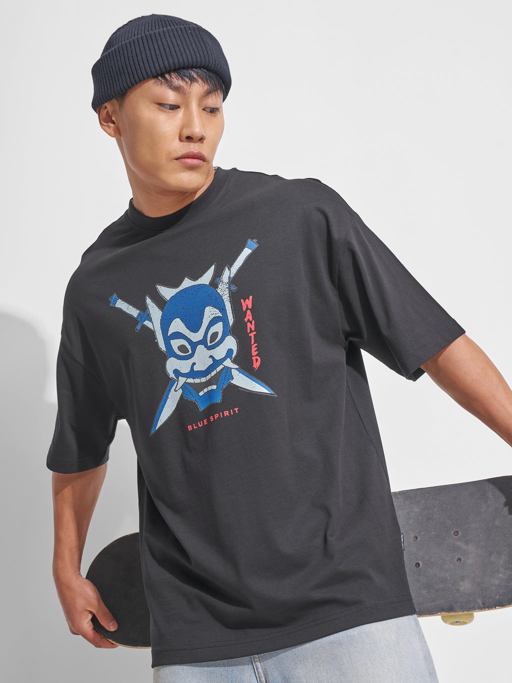 Highlander Men Black Avatar Printed Round Neck Oversized Fit T-Shirt - Black - Image 3