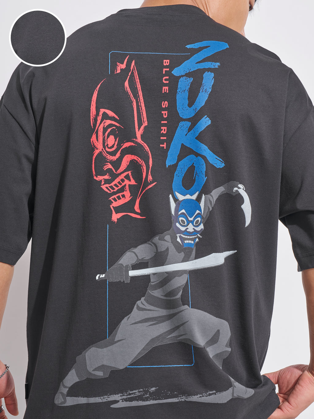 Highlander Men Black Avatar Printed Round Neck Oversized Fit T-Shirt - Black - Image 5