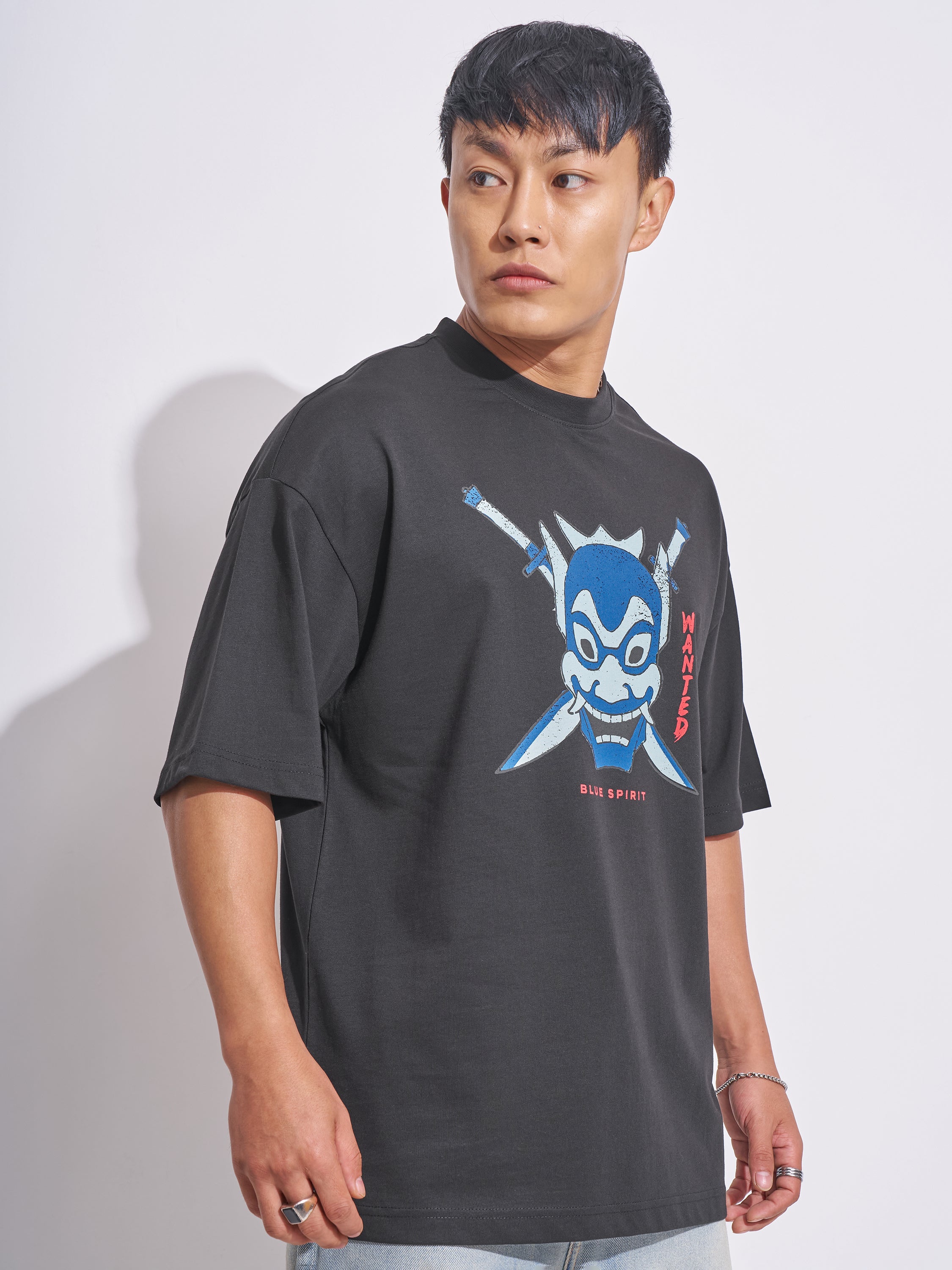 Highlander Men Black Avatar Printed Round Neck Oversized Fit T-Shirt - Black - Image 6