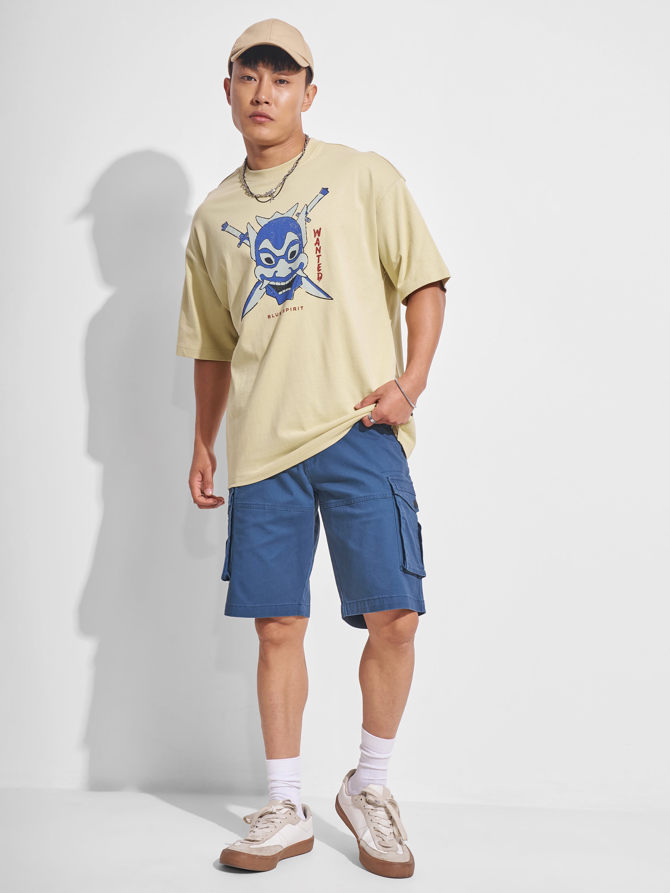 Highlander Men Beige Avatar Printed Round Neck Oversized Fit T-Shirt - Beige - Image 2