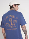 Highlander Men Blue Garfield Printed Round Neck Oversized Fit T-Shirt - Blue - Image 1