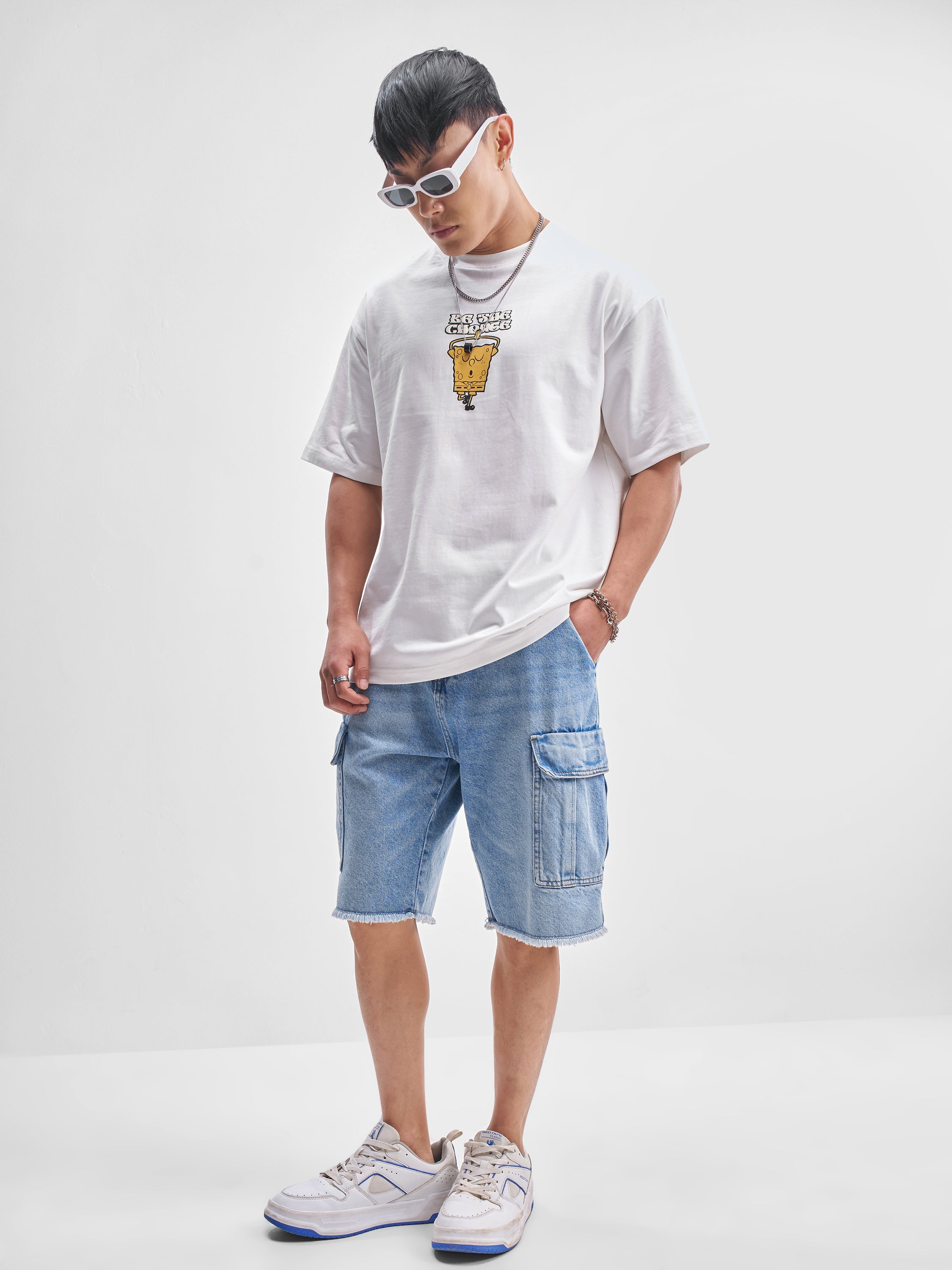 Highlander Men White Spongebob Squarepants Printed Round Neck T-Shirt - White - Image 2