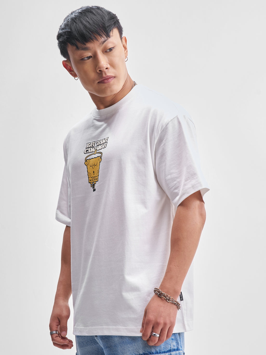 Highlander Men White Spongebob Squarepants Printed Round Neck T-Shirt - White - Image 4