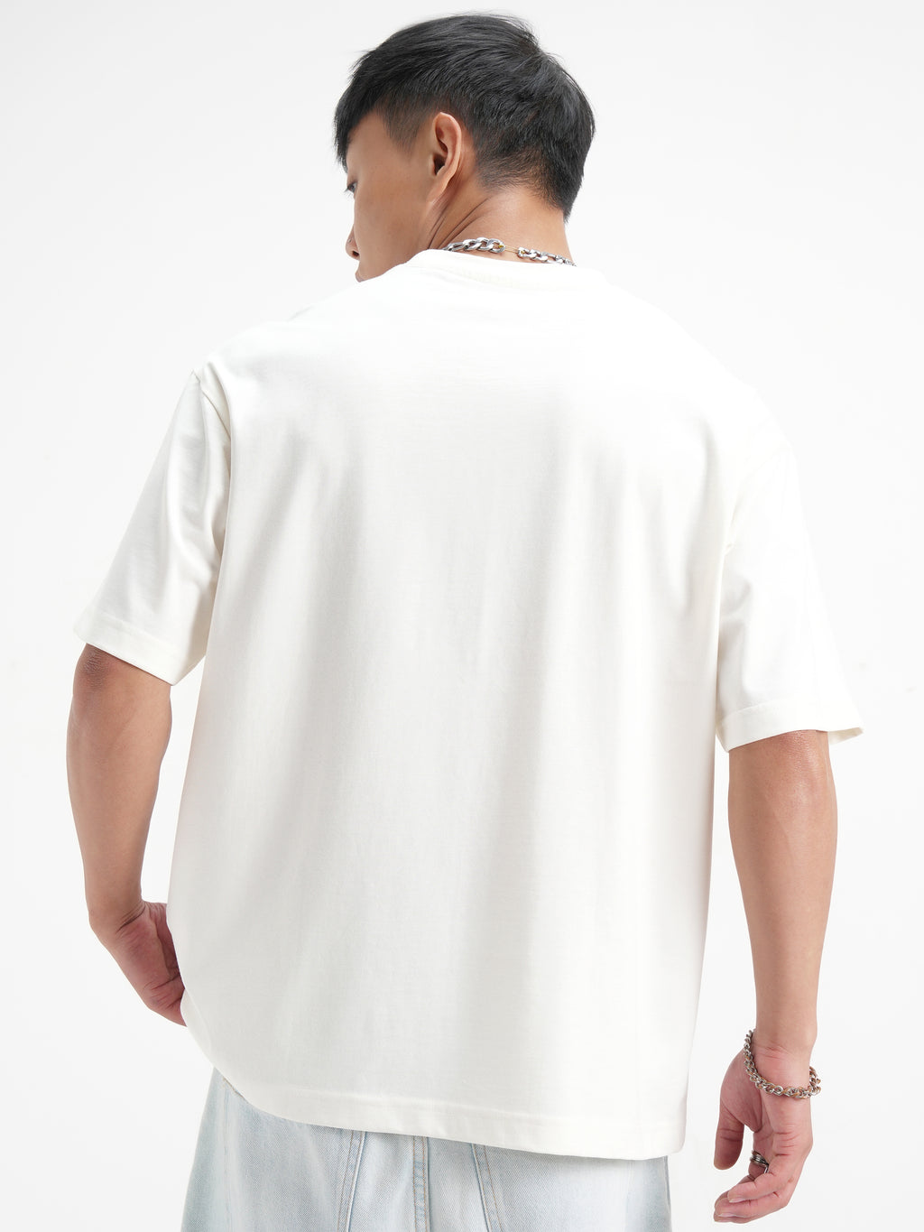 Highlander Men White Spongebob Squarepants Printed Round Neck Oversized Fit T-Shirt - White - Image 3