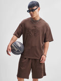 WB By Highlander Men Brown Tom And Jerry T-shirt With Shorts Co-Ords - Brown - Image 1