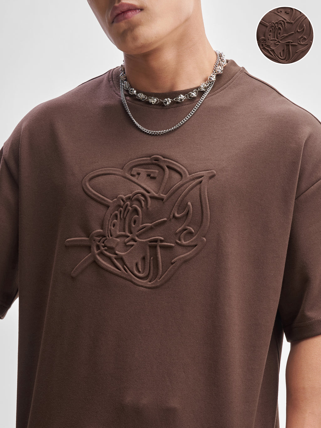 WB By Highlander Men Brown Tom And Jerry T-shirt With Shorts Co-Ords - Brown - Image 5
