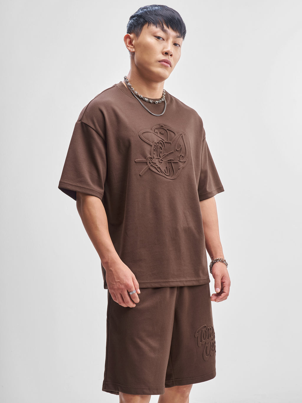 WB By Highlander Men Brown Tom And Jerry T-shirt With Shorts Co-Ords - Brown - Image 6