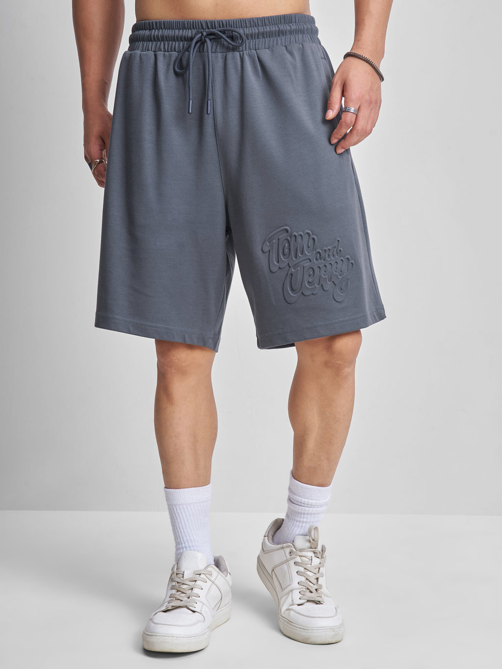 WB By Highlander Men Grey Tom And Jerry T-Shirt With Shorts Co-Ords - Grey - Image 7
