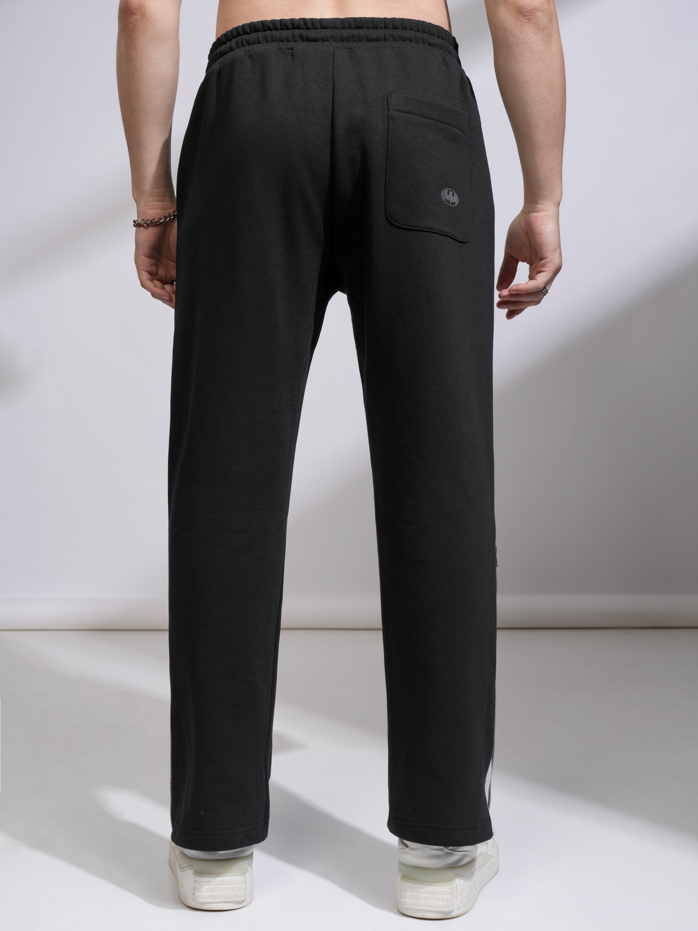 DC By Highlander Men Black Batman Straight Fit Printed Track Pants - Black - Image 3