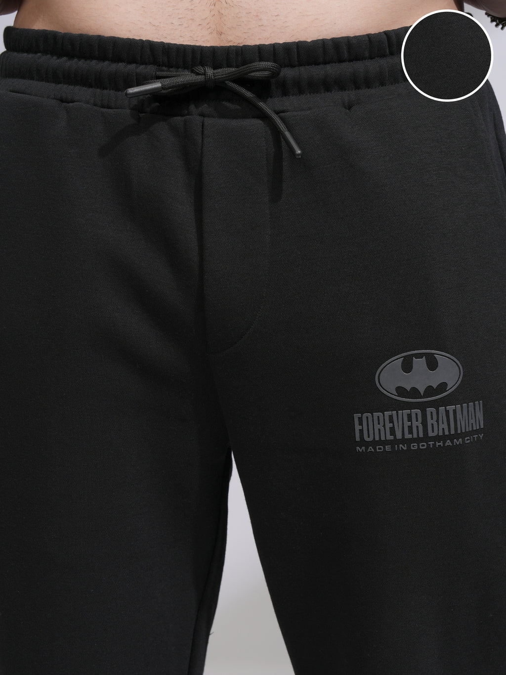 DC By Highlander Men Black Batman Straight Fit Printed Track Pants - Black - Image 5