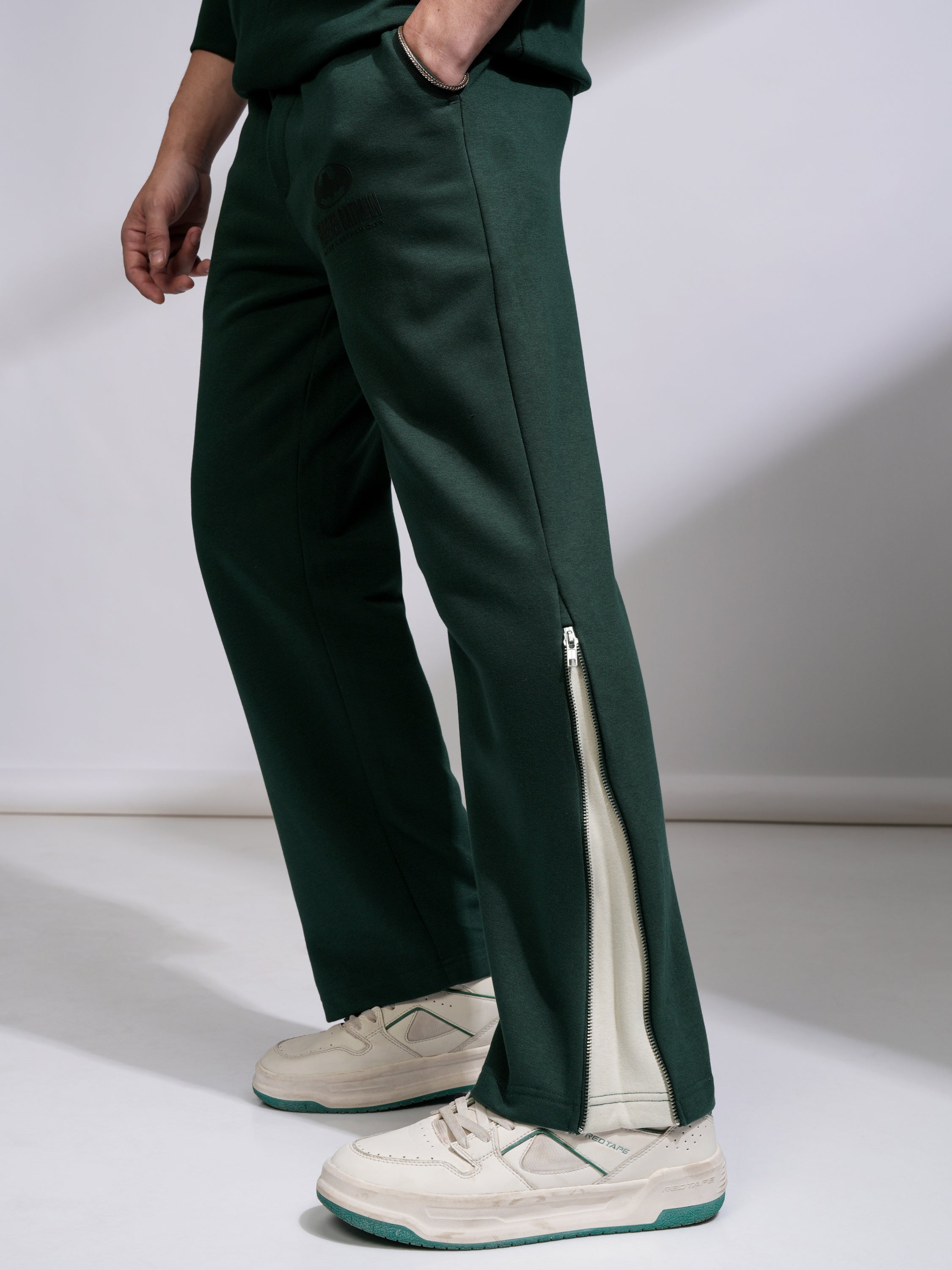 DC By Highlander Men Olive Batman Straight Fit Printed Track Pants - Olive - Image 1