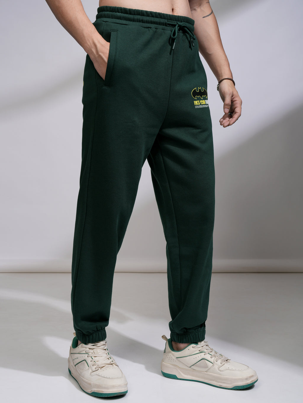 DC By Highlander Men Olive Batman Relaxed Fit Printed Joggers - Olive - Image 6