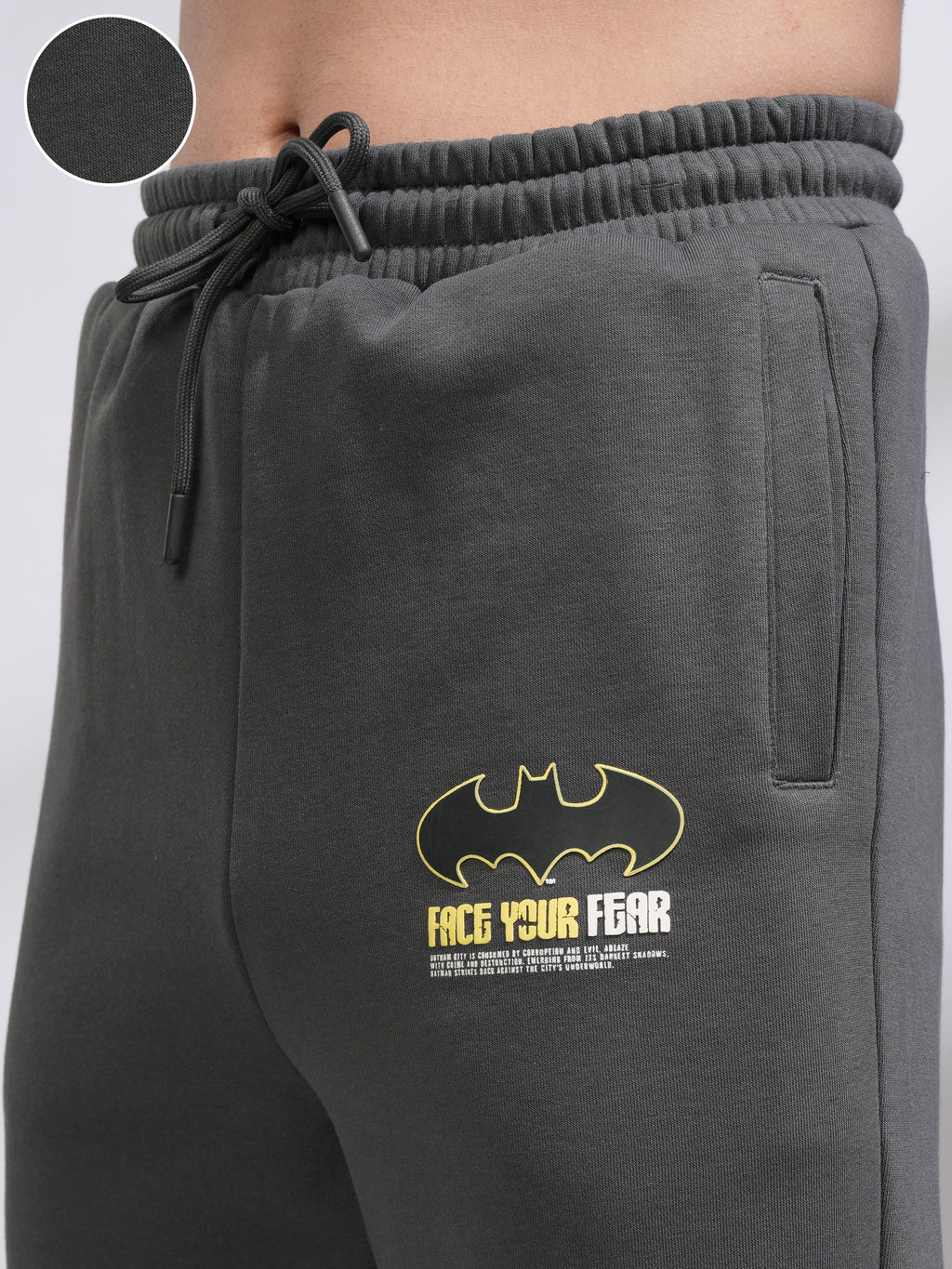 DC By Highlander Men Olive Batman Relaxed Fit Printed Joggers - Olive - Image 5