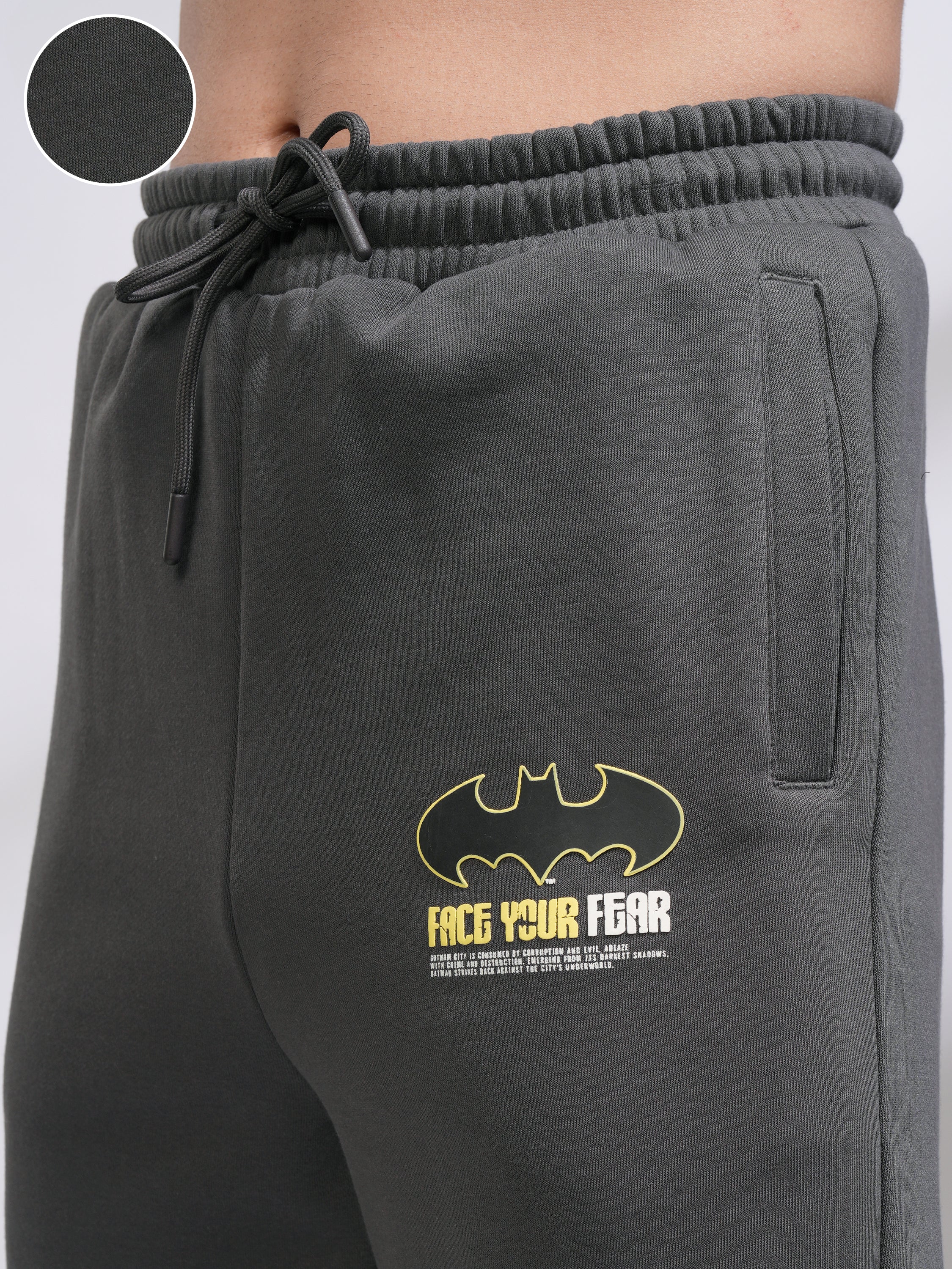DC By Highlander Men Olive Batman Relaxed Fit Printed Joggers - Olive - Image 5