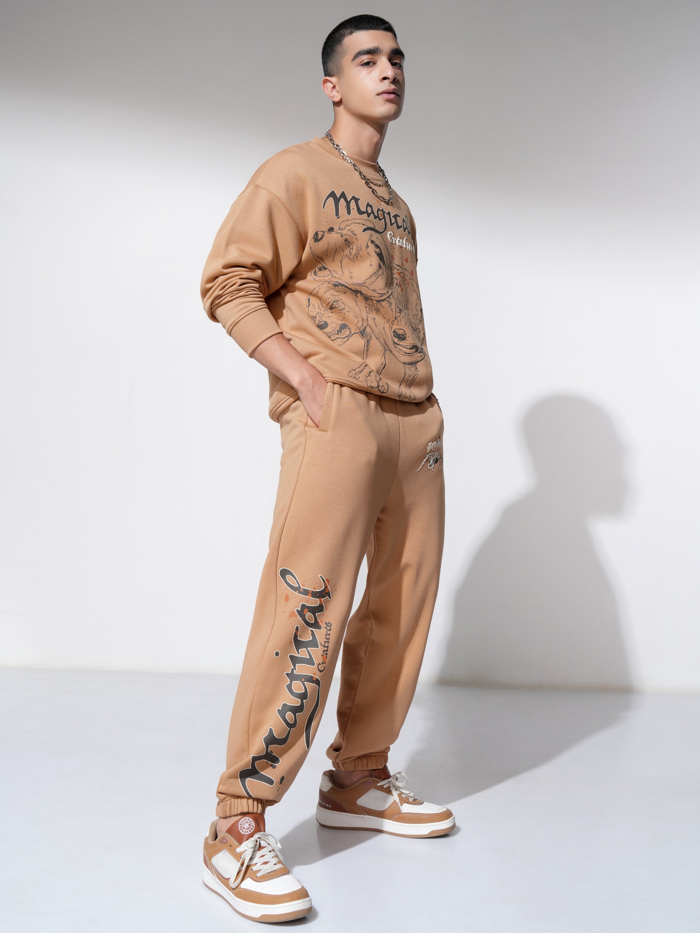 WB By Highlander Men Brown Harry Potter Straight Fit Printed Joggers - Brown - Image 2